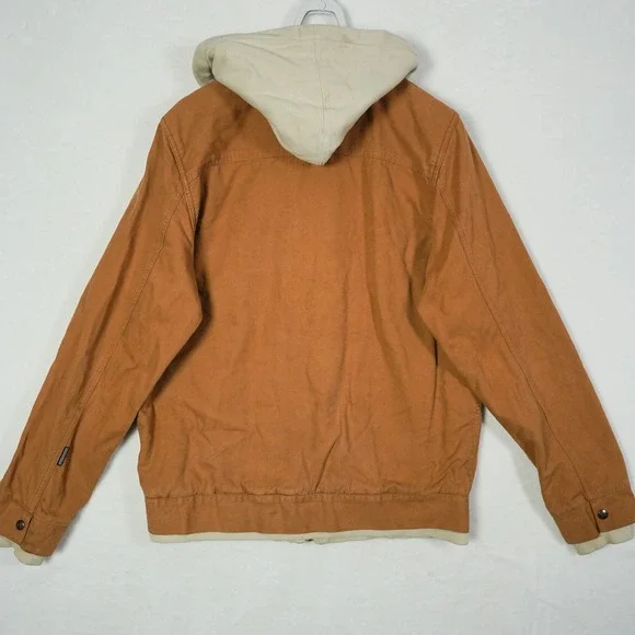 Vans x Anthony Van Engelen Hooded Barne Work Jacket Tan Mens Large AV78 Full Zip